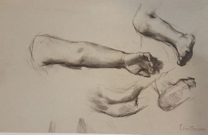  Lot de deux études au crayon: 
 
LAUGEE Désiré François (1823-1896) 
 
Etude de...