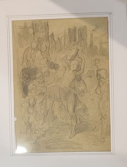  Lot de trois dessins au crayon et au fusain : 
 
GRANDGERARD Lucien (1880-1970),...