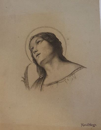 null MANGIN Marcel (Cherbourg 1852-1915 Paris)

Portrait de sainte,

Crayon sur papier...