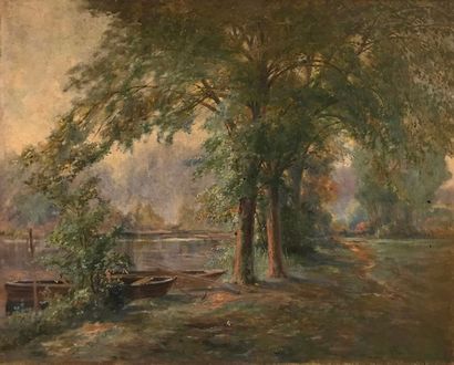 BAUDINOT Henri (1869-?) 
Bord de rivière,...