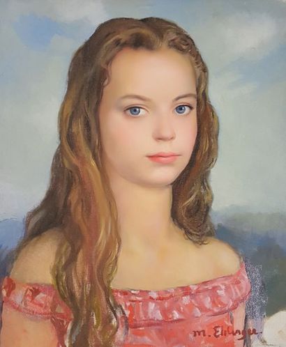 null EHLINGER Maurice (1896-1981) 

Portrait de jeune fille 

Huile sur toile signée...