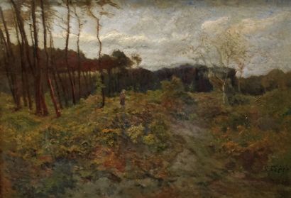 null FRÈRE Samuel, 1847-1931

Promeneuse en bordure de forêt

huile sur toile (restaurations)

signée...