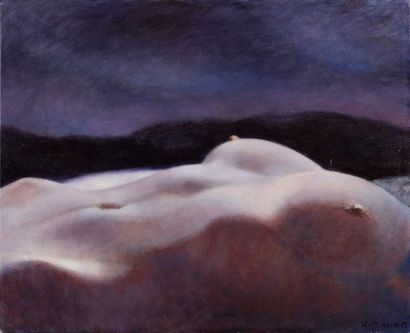 null PLISSON André, 1929-2016, 

Crépuscule, 1975, 

peinture sur toile (petits manques),...