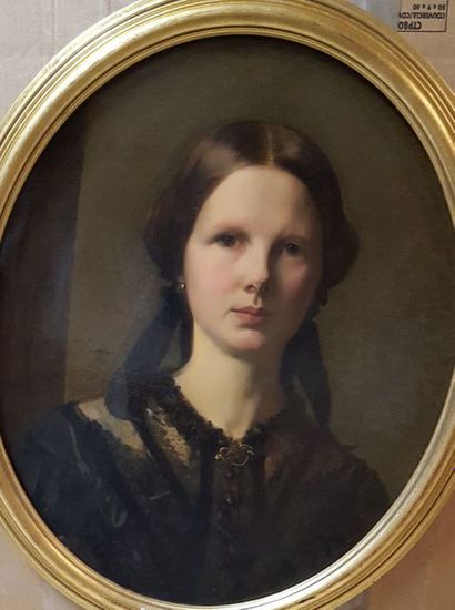 null ÉCOLE DU XIXe siècle

Jeune femme en noir

huile sur toile de format ovale,...