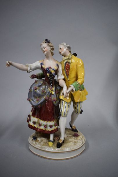 Allemagne fin XIXe Couple dansant en porcelaine...