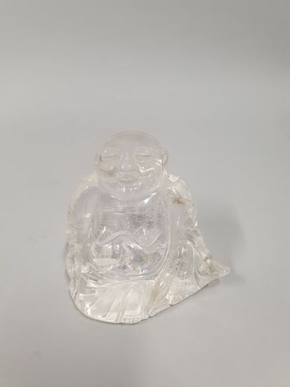 Bouddha en cristal de roche sculpté.

Chine,...