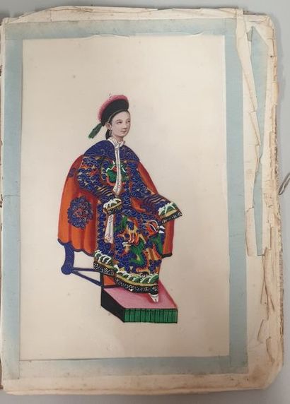 null Chine, Canton début du XXème siècle

Album comprenant dix-neuf gouaches sur...