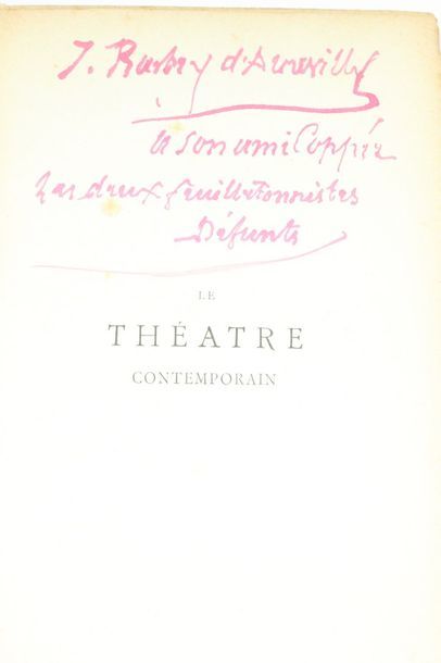 null BARBEY D'AUREVILLY (J.). - Le Théâtre Contemporain.

3 vol. in-8.

Tome I. L....