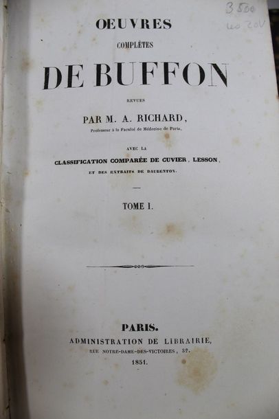 null BUFFON Georges-Louis Leclerc (comte de).

Oeuvres complètes de Buffon revues...