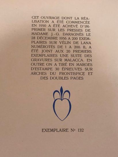 null ÉLOGES  
Éloge de Daragnès illustré par MAC ORLAN (Pierre)., Manuel Bruker,...