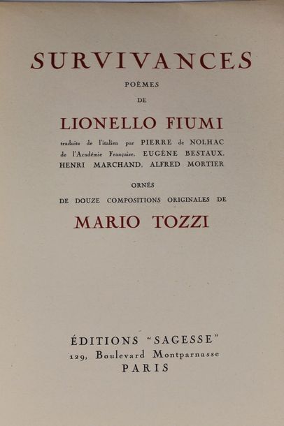 null FIUMI Lionello (1894-1973) & TOZZI Mario (1895-1979)

Survivances.

Orné de...
