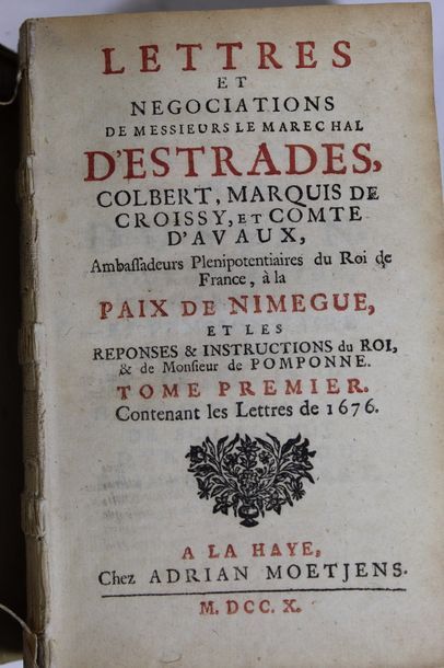 null Lettres et négociations du Maréchal d'Estrades, Colbert marquis de Croissy,...