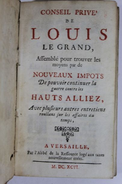 null Ensemble de deux ouvrages :

Conseil privé de Louis Le Grand, assemblé pour...