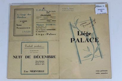 null FERNANDEL. Signature sur un programme de music-hall du Liège-Palace (1940)....