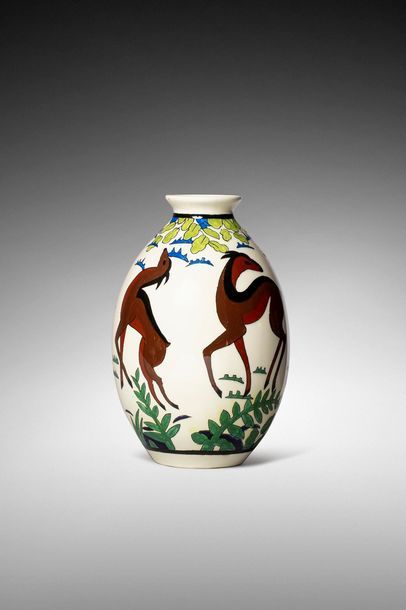 KERAMIS 
Vase en céramique à corps ovoïde...
