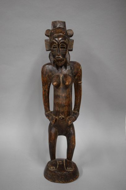 null Sénoufo, Côte d'ivoire

Statuette féminine porteuse de masque Kpélé. 

Fêles....