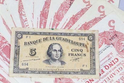 null 12 billet de 5 Francs CABASSON Rouge GUADELOUPE 1874 modifié en 1901 . 

3 :...