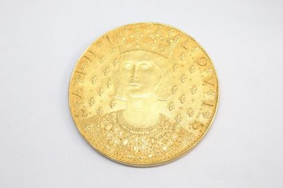 null Importante médaille en bronze doré d'ap. Albert de Jaeger

Avers : buste de...