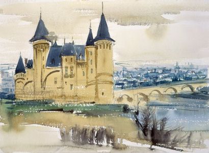 null PREKAS Paris (1926-1999)
Le chateau de Saumur
Aquarelle signée en bas à gauche
infimes...
