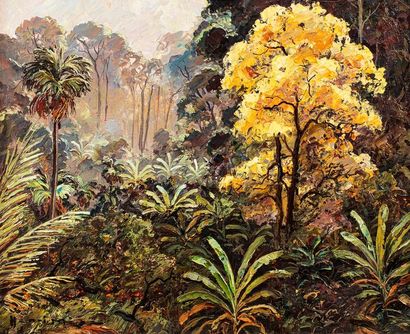 MÈGE Henri MÈGE Henri, 1904-1984

La forêt, les environs de Kourou, Guyane, 1980

huile...