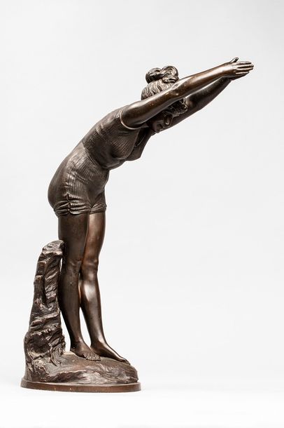 TABACCHI Odoardo TABACCHI Odoardo, 1831-1905 
Baigneuse plongeant 
bronze à patine...