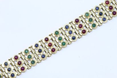FANCAN FANCAN

Bracelet ruban souple en or jaune 18K (750), articulé de motifs sertis...
