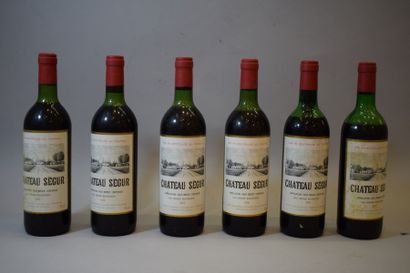 null 6 bouteilles 	CH.	SÉGUR, 	Haut-Médoc 	1975	 (3 LB, 1 MB, 1 V, 1 bouchon très...