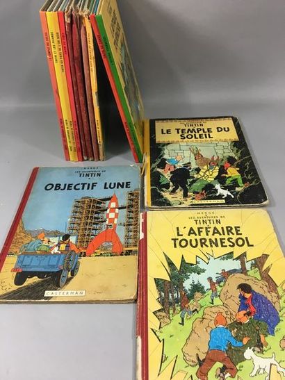 null 
Lot de bandes dessinées Tintin comprenant 7 albums de série B (édition entre...