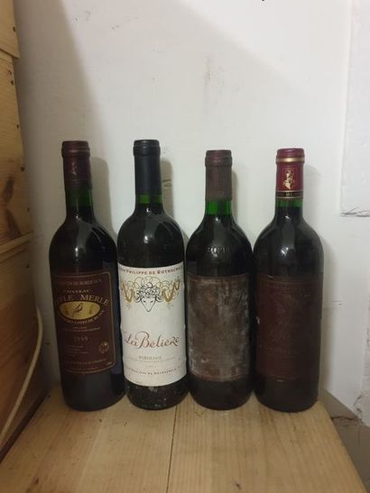 null Ensemble de 12 bouteilles :1 bouteille CH. HAUT TERRIER, 1° Côtes de Blaye 1995...