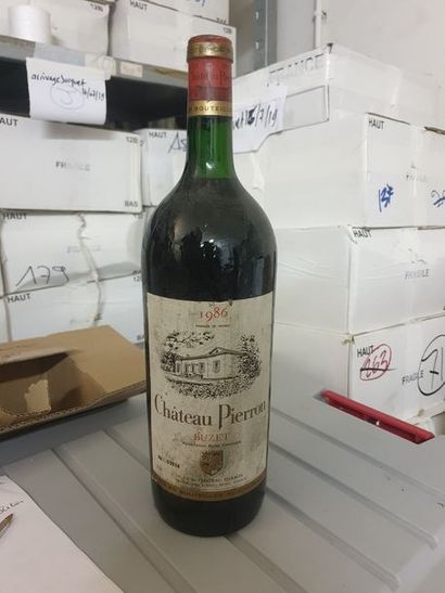 null Ensemble de 6 bouteilles :1 bouteille BUZET Château Pierron, 1986 (ets, LB)...