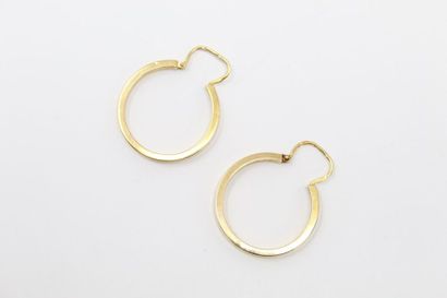 null Paire de boucles d'oreille créoles en or jaune 18k (750). 

Poids : 2.60 g.