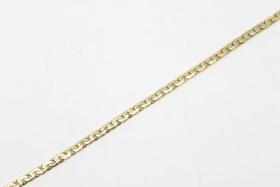 null Bracelet en or jaune 18k (750) maille haricot. 

Tour de poignet : 17 cm. -...