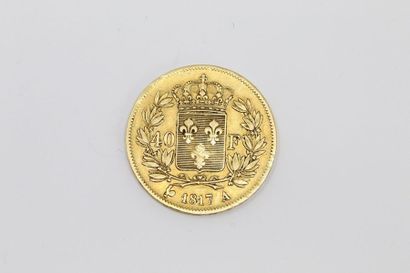 null Pièce en or de 40 Francs - Louis XVIII 1817 A.

TB à TTB.

Poids : 12,903 g...