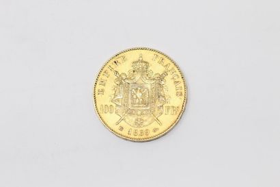null Pièce en or de 100 francs Napoleon III tête laurée (1869 BB).
TB à TTB.
Poids...