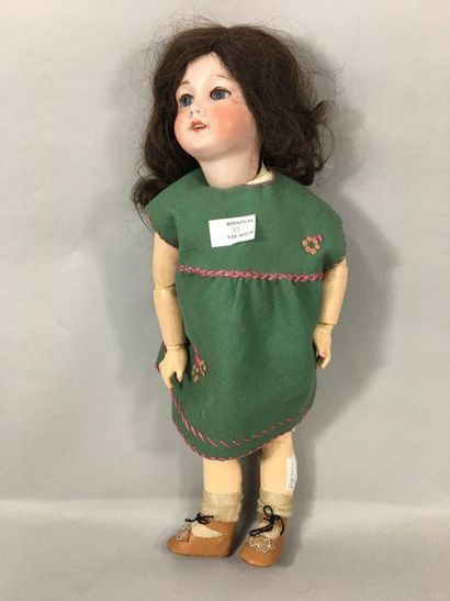 null S.F.B.J. 

French doll, with pressed biscuit head, open mouth, blue moving eyes,...