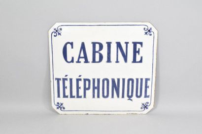 null TELEPHONE CABIN CABINET enamelled rectangular plate with cut sides. ANCne Mon...