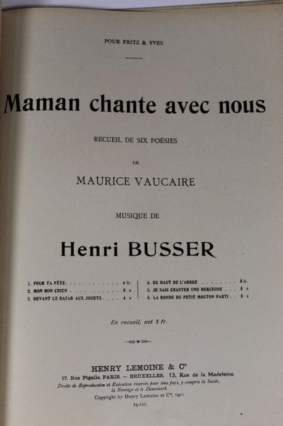 null VAUCAIRE Maurice & BUSSER Henri

Mommy sings with us. Editions Henri Lemoine...
