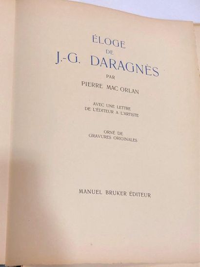 null ELOGES 
 
Praise of Daragnès illustrated by MAC ORLAN (Pierre), Manuel Bruker,...