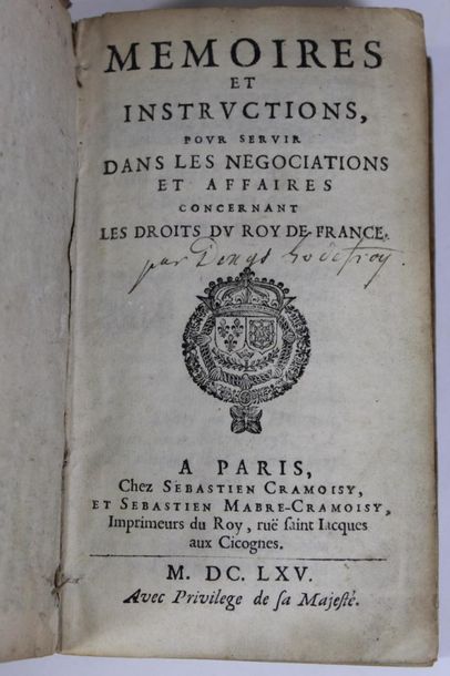 null GODEFROY Denis

Memoirs and instructions, to be used in negotiations and matters...