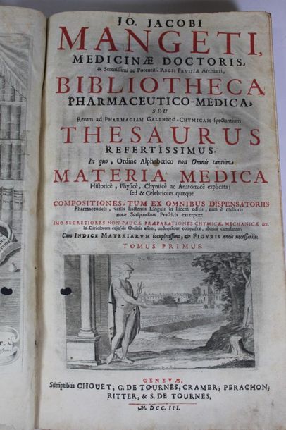 null MANGETI Iohannes Iacobus, 

Bibliotheca Pharmaceutico-Medica

Edité par Sumptibus...