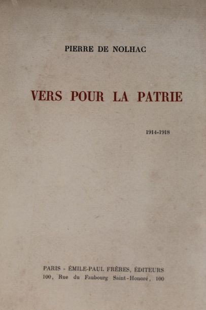 null NOLHAC Pierre de (1859-1936) 

Vers pour la patrie. Emile-Paul Frères éd. Paris...