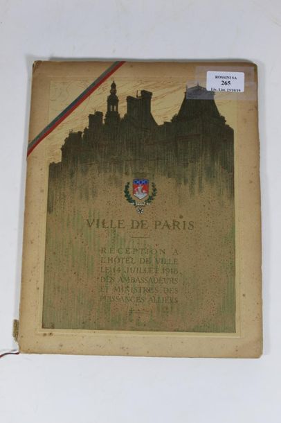 null Ville de Paris, booklet published for the reception at the town hall on 14 July...