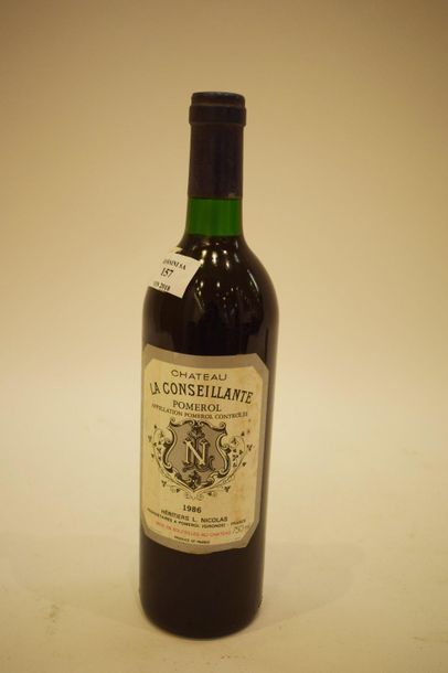 null 6 CH bottles. LA CONSEILLANTE, Pomerol 1986 (elt)