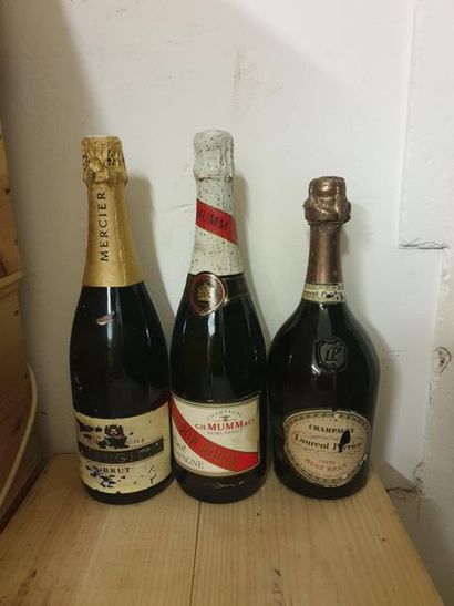 null 3 bottles CHAMPAGNE (Laurent-Perrier rosé, fânée, Mumm CR, Mercier)

