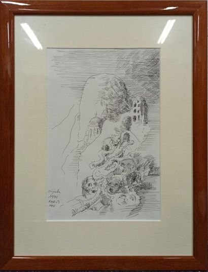 LJUBA LJUBA, 1934-2016

Mount Golgotha, February 1990, Paris

Ink on paper, signed,...