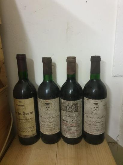 null Set of 8 bottles

2 bottles CH. 	CÔTE DE BALEAU, St-Emilion 1985 (ets; LB)

1...