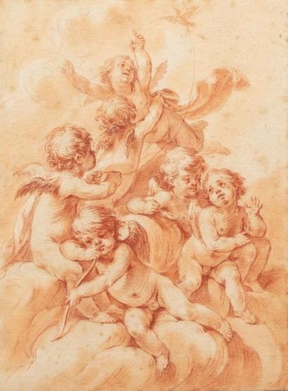 null French school of the 18th century 

A pair of Putti

Sanguine

One signed at...