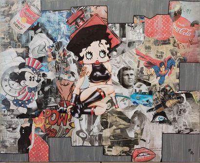 ROSIER Patricia ROSIER Patricia (XX-XXIth) 

Betty Boop

Mixed media on canvas, monogrammed...