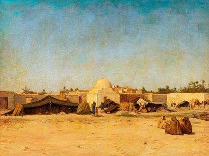 DAUBEIL Jules DAUBEIL Jules, 1839-1896

Nomad camp, Jaber, Tunisia

oil on canvas...