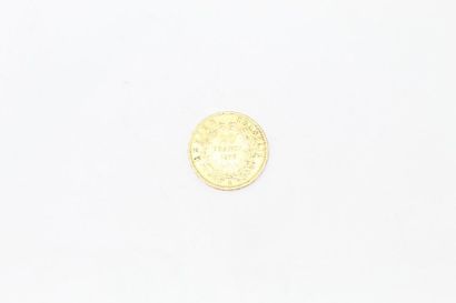  Pièce en or de 20 Francs Napoléon III tête nue 1857 A. 
TTB à SUP. 
Poids : 6.45...